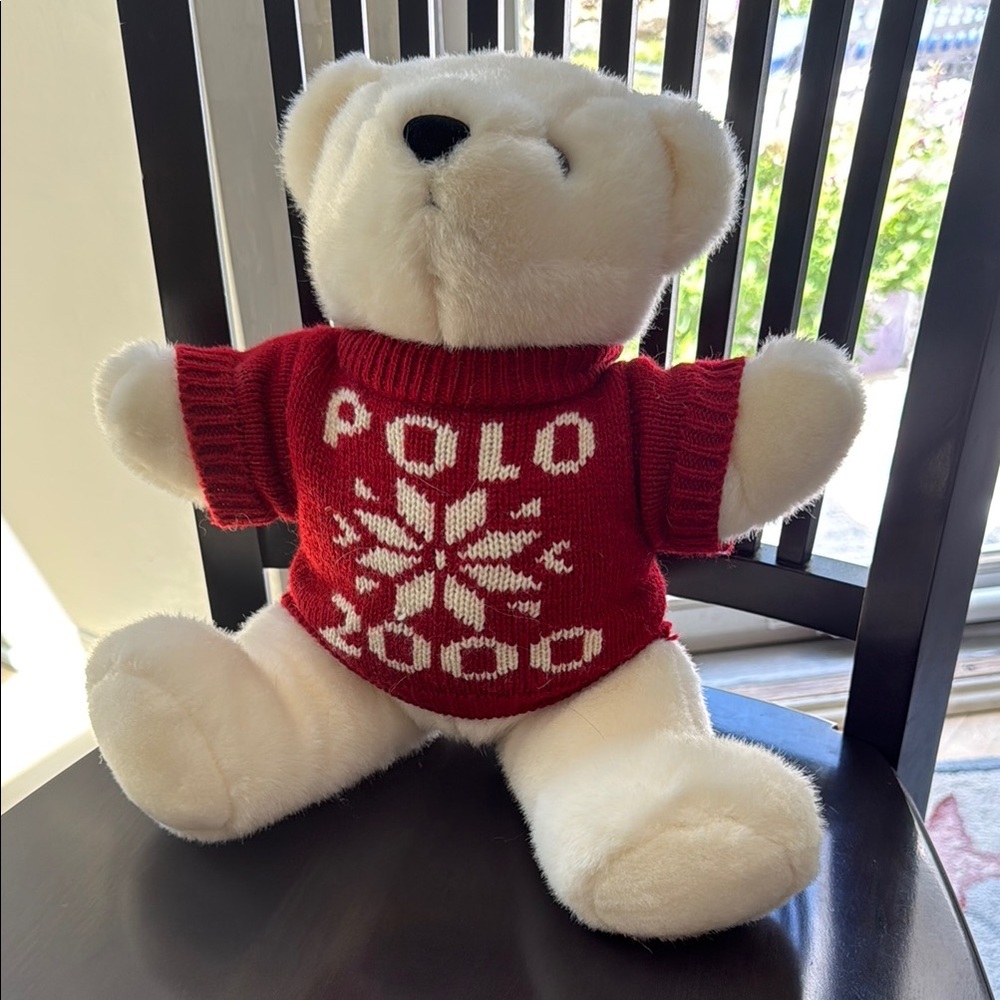 Polo by Ralph Lauren White Teddy Bear with Red Sweater